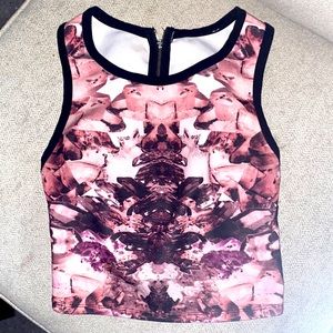 Athletic tank top with pink and purple crystals | Small